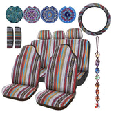 Frienda front seat covers showing full striped protection and refreshed cabin
