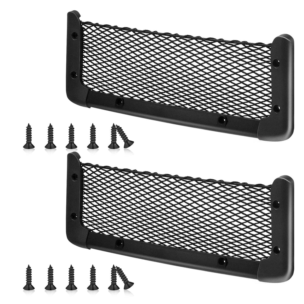 Frienda front view of two mesh pockets showing compact storage benefit