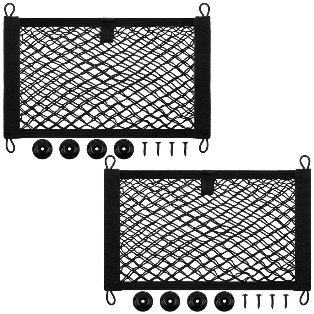 Frienda net front stretched across panel keeps items secure