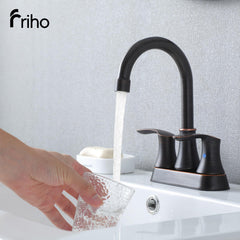 Friho side profile highlighting spout reach and low splash control benefit