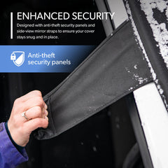 FrostGuard security panel tucked under car door offering theft-resistant anchoring benefit