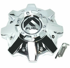 FUEL OFF-ROAD center cap front view chrome finish highlights polished look