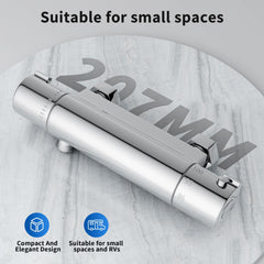 FUGO side profile highlighting chrome finish and compact depth for space-saving installation