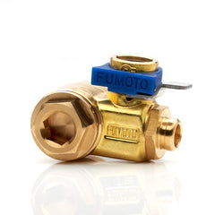 Fumoto F-107SX front view showing valve and clean installation benefit