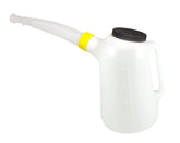 Funnel King translucent 5-quart jug front view showing graduations and stable base for accurate measuring