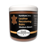 Furniture Clinic jar front view showing medium brown balm for easy tabletop storage and use