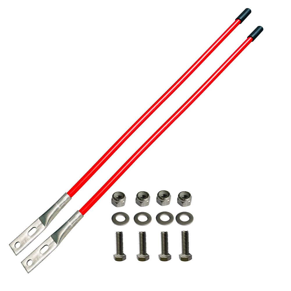 FUYEAR front view of marker pair and red packaging showing kit contents and visibility