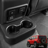Fuziddn front view installed in Bronco rear floor shows secure dual cup placement and neat organization