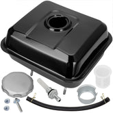 FVRITO metal fuel tank front view showing robust construction and reliable fit