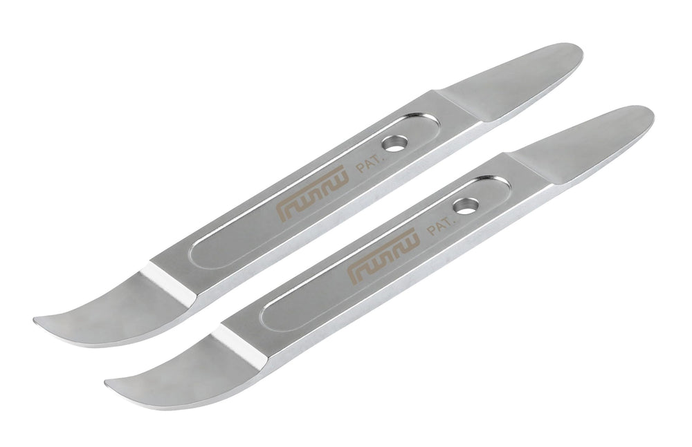 FWTW metal skin wedge front angled view showing both curved and straight pieces, durable construction benefit
