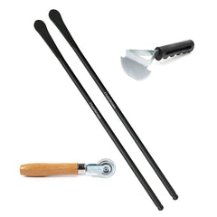 FYxombrious front view of tire spoons kit showing complete contents and benefit portability
