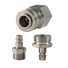 G-Sunny front view of brushed nickel quick connector showing neat finish and durability