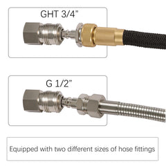 G-Sunny installed on RV exterior faucet illustrating fast, tool-free connection benefit