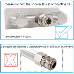 G-Sunny two male adapters side by side showing 1/2" and 3/4" compatibility advantage