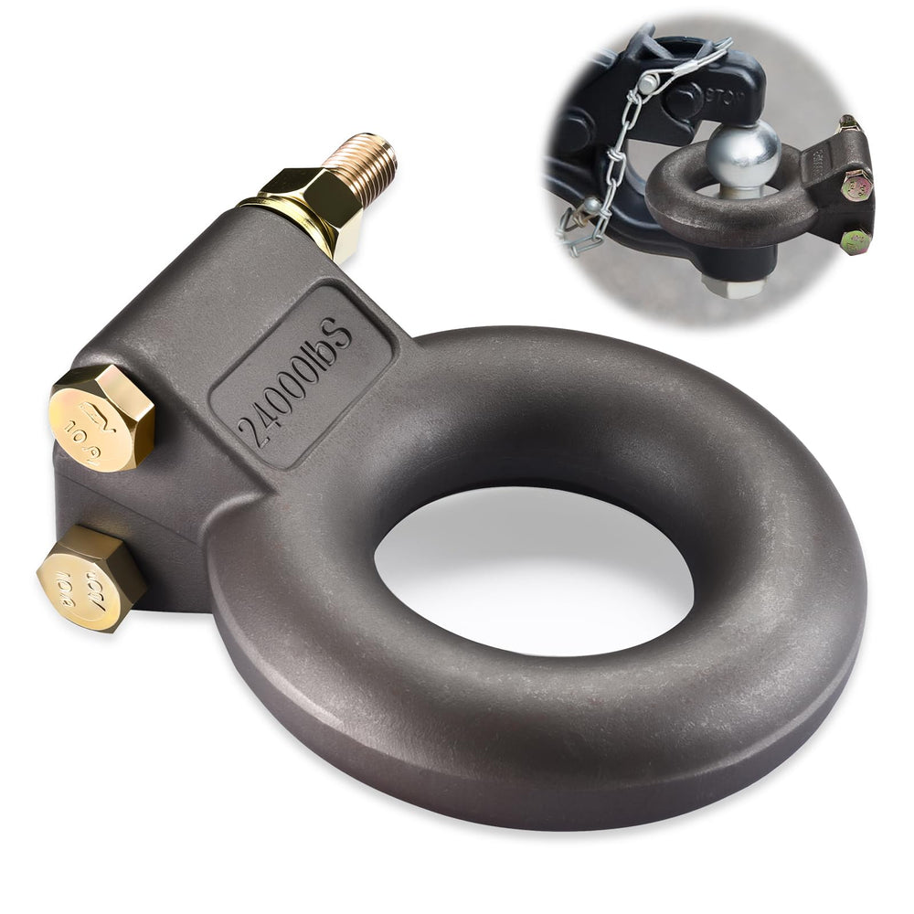 GADFISH pintle hitch front view showing robust forged-steel construction and secure design