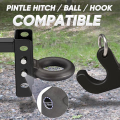 GADFISH pintle hitch mounted on trailer demonstrating secure towing connection benefit