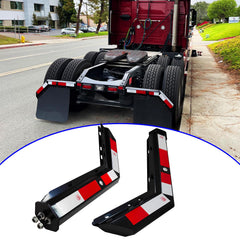 GaeaAuto hanger side profile showing the angled arm that improves mud deflection and reduces wind flap