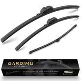GARDIMU front and rear wiper set packaging showing fitment for Porsche Cayenne and clear replacement benefit