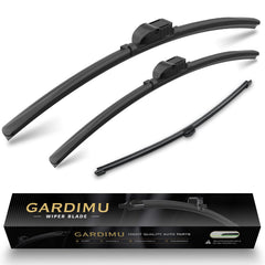 GARDIMU front and rear wiper set packaging showing fitment for Porsche Cayenne and clear replacement benefit