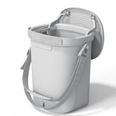 Garoopion front view showing compact trash can and easy access benefit