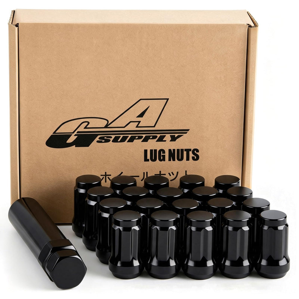 GAsupply front packaging showing full 20-piece lug nut set and key benefit: organized storage