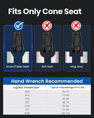 GAsupply spline key next to a lug nut showing included tool and theft-deterrent function