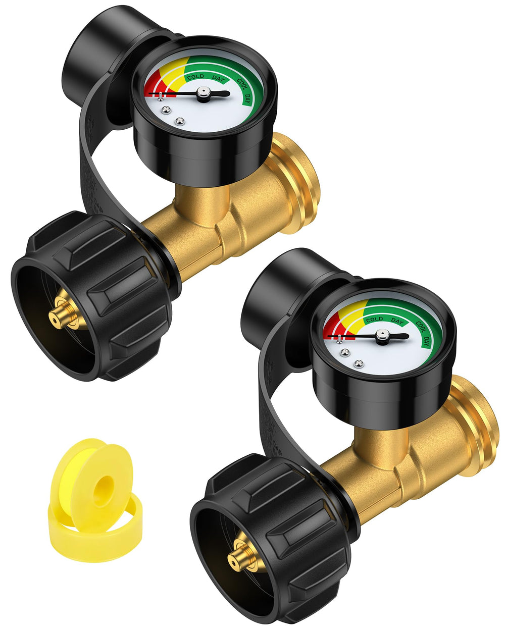 GasXpert front-facing gauge mounted on propane tank for quick level checks