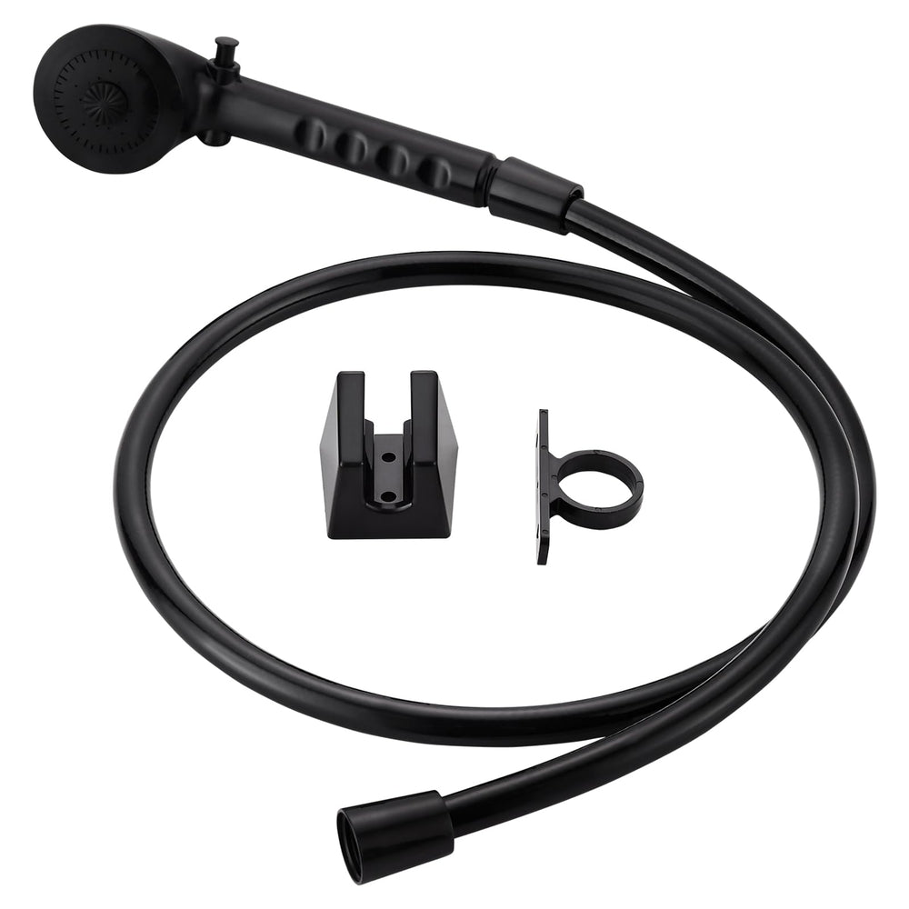 gcbcrit front view matte black shower head showing sleek design and durability