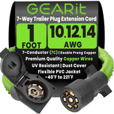 GEARit front view of 7-way extension cord showing compact fit and easy use