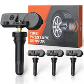 GEARMEISTER TPMS front view showing sensor body and valve, clear replacement fit
