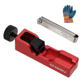 GEAROLL front view of red gapping tool for fast identification and precise clamping