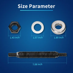 GEAROLL washers and nut arranged to protect surfaces and ensure proper spacing