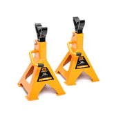 GEARWRENCH front view of two jack stands showing capacity and label benefits