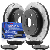 Geekstop rear brake kit front packaging showing contents and fitment benefit