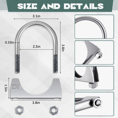 Geetery U-bolt clamp beside bracket demonstrating correct pipe fitment