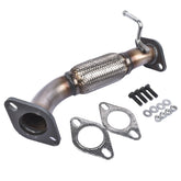 GELUOXI front flex pipe front view showing exact fit and improved exhaust flow