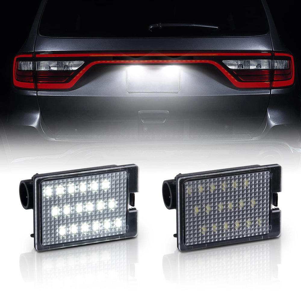 Gempro front view of rear plate lights showing clean fit and bright look