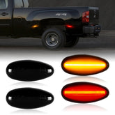 Gempro front view marker light installed showing crisp amber and red illumination benefit of visibility