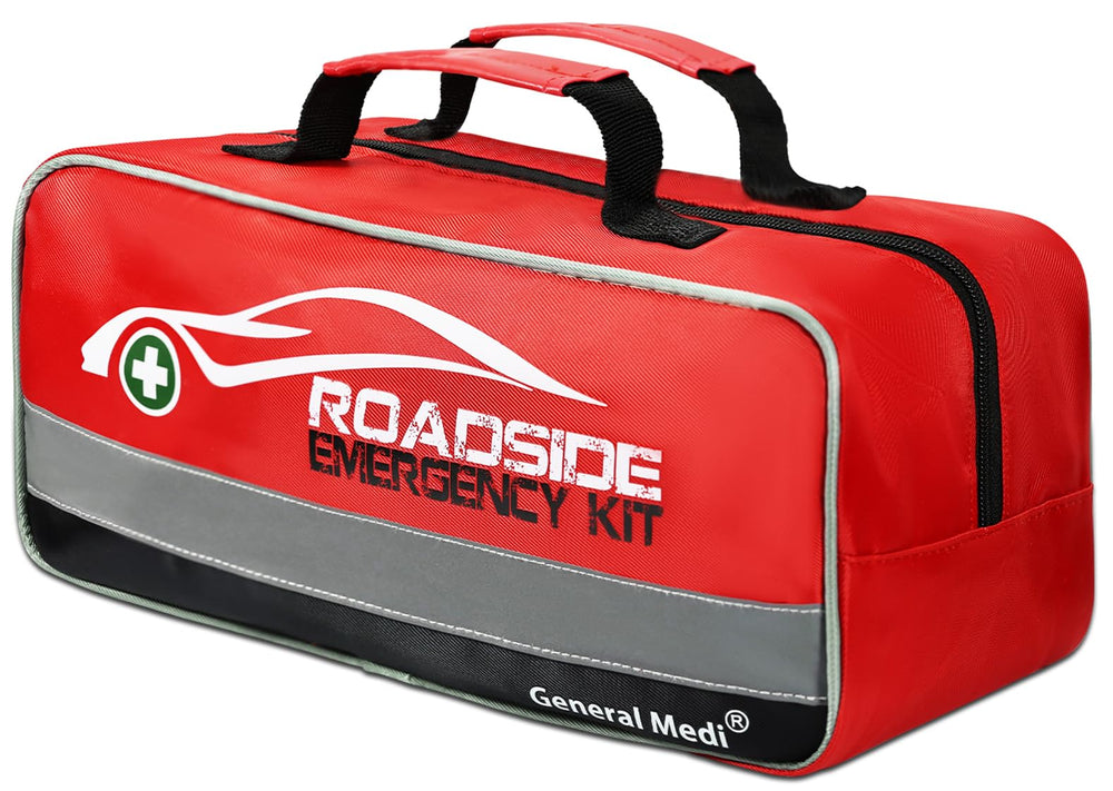 General Medi front view of the packed emergency kit showing compact storage and quick access benefit