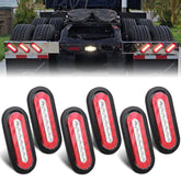 Generic front view of oval tail light showing brake and reverse clarity