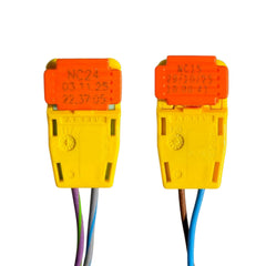 Generic connector terminal closeup highlighting precision contacts and improved conductivity benefit