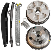 Generic timing chain kit front package showing components and brand benefit reliability