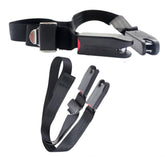 Generic front view of ISOFIX strap pad showing compact latch cover and quick-snap benefit
