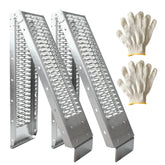 Generic front view of ramp showing folded profile and compact storage benefit