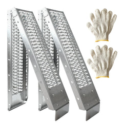 Generic front view of ramp showing folded profile and compact storage benefit