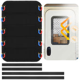 Generic brand front view of RV door shade showing full coverage and privacy benefit