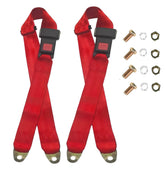 Generic red seat belt pads front view showing cushion and fit benefit