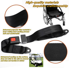 Generic seat belt pads installed on golf cart showing improved comfort benefit