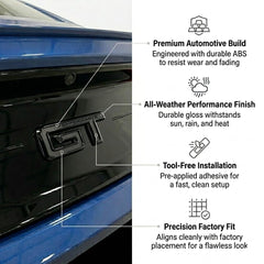 Generic GT emblem installed on rear decklid showing seamless OEM look