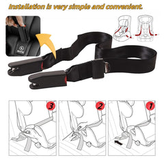 Generic strap pad installed in car demonstrating easier seat attachment and stability
